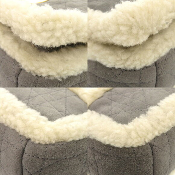 Christian Dior Caro Mouton Suede Gray Chain Shoulder Bag - Picture 4 of 8